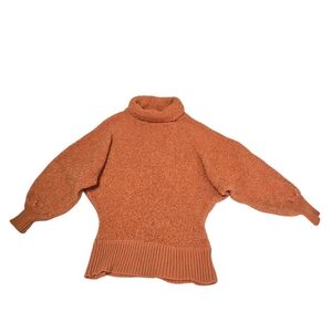 Cozy Women's Turtleneck Sweater in Warm Orange